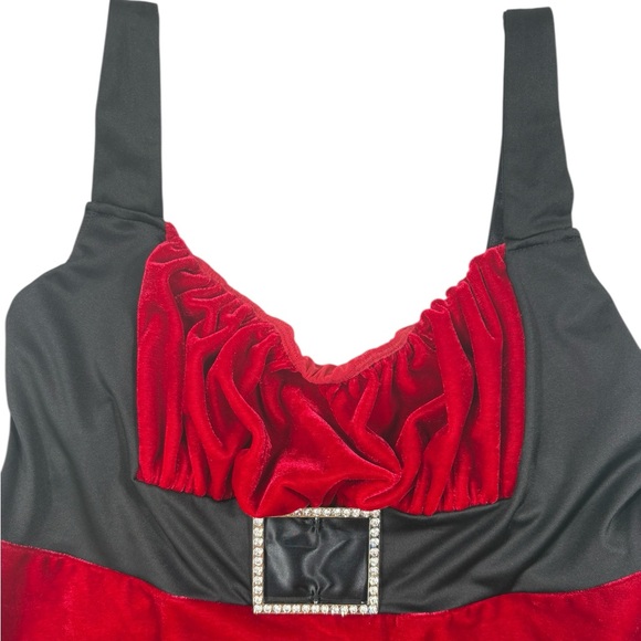 NWT Frederick's Red Velvet Naughty Mrs. Claus Santa Babydoll Dress | Size XL - Picture 4 of 7